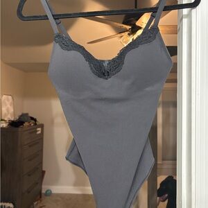 Skims Fits Everyone Lace Push Up Thong Bodysuit XS NWT Onyx